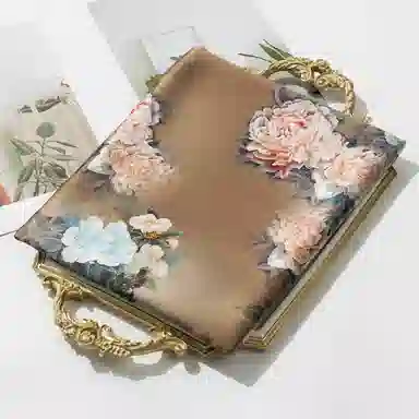 一米画纱 古典国风精致优雅迷梦迷情双层真丝高档气质长款披肩 桑蚕丝 丝巾 女款