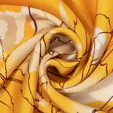 一米画纱 清雅海棠高档柔滑双面印花拼接时尚花卉图案气质真丝 桑蚕丝 丝巾 女款