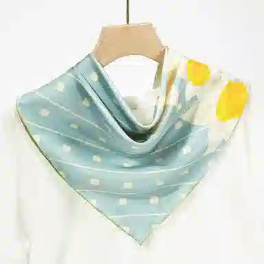 一米画纱 中式国风高雅山茶花系列斜纹中方巾双面西装领巾优雅 桑蚕丝 丝巾 女款