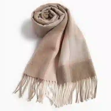 一米画纱 柔软触感经典格纹加厚保暖舒适格子条纹撞色流苏 山羊绒 绒线围巾 男女同款情侣款