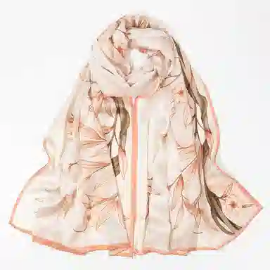 一米画纱 轻奢古典清新国风优雅印花奢靡系列气质旗袍 桑蚕丝 丝巾 女款