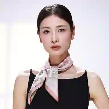 一米画纱 优雅中式花朵图案精致真丝材质高品质斜纹绸印花方巾如画系列 桑蚕丝 丝巾 女款