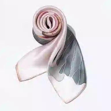 一米画纱 古典花卉雅韵国风真丝方巾旅游装饰素绸缎领巾搭配西装时尚出游 桑蚕丝 丝巾 女款