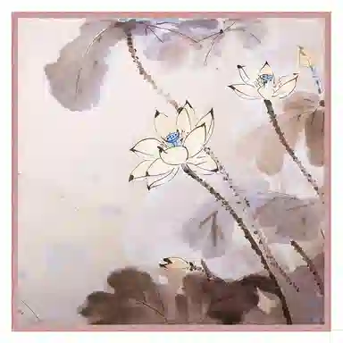 一米画纱 丝绸质感花卉图案国风印花真丝方巾踏青郊游装饰领巾拍照搭配 桑蚕丝 丝巾 女款