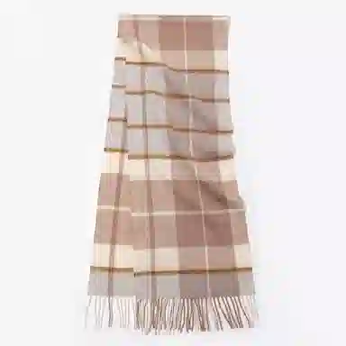 一米画纱 柔软亲肤长款加厚保暖时尚休闲气质格纹流苏潮流舒适 绵羊毛 绒线围巾 男女同款情侣款