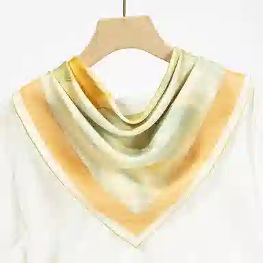 一米画纱 中式国风高雅山茶花系列斜纹中方巾双面西装领巾优雅 桑蚕丝 丝巾 女款