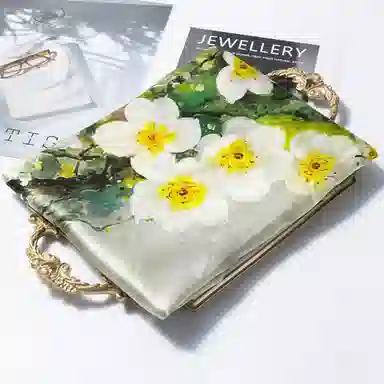 一米画纱 古典国风精致优雅迷梦迷情双层真丝高档气质长款披肩 桑蚕丝 丝巾 女款