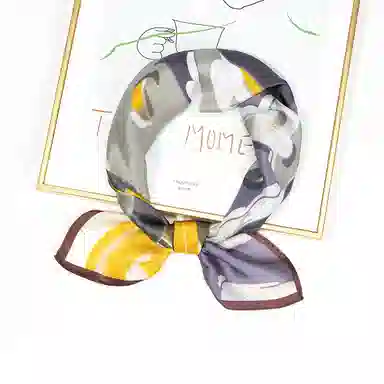 一米画纱 古典花卉雅韵国风真丝方巾旅游装饰素绸缎领巾搭配西装时尚出游 桑蚕丝 丝巾 女款