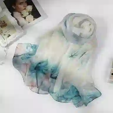 一米画纱 田园花卉轻盈飘逸中式浪漫雪纺真丝沙巾丝滑细腻披肩 桑蚕丝 丝巾 女款