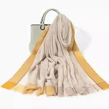 一米画纱 轻奢色织轻盈柔软亲肤细腻保暖外搭气质披肩高级感 山羊绒 绒线围巾 女款