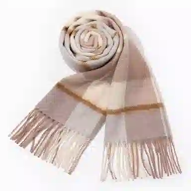 一米画纱 柔软亲肤长款加厚保暖时尚休闲气质格纹流苏潮流舒适 绵羊毛 绒线围巾 男女同款情侣款