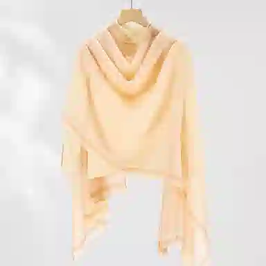 一米画纱 轻盈柔软舒适优雅时尚水溶色织格空调披肩户外保暖 绵羊毛 绒线围巾 女款