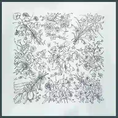 一米画纱 婉约江南中式真丝大方巾时尚印花舒适独特图案优雅百搭 桑蚕丝 丝巾 女款