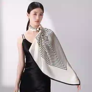 一米画纱 婉约江南中式真丝大方巾时尚印花舒适独特图案优雅百搭 桑蚕丝 丝巾 女款