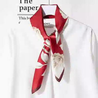 一米画纱 丝绸质感花卉图案国风印花真丝方巾踏青郊游装饰领巾拍照搭配 桑蚕丝 丝巾 女款