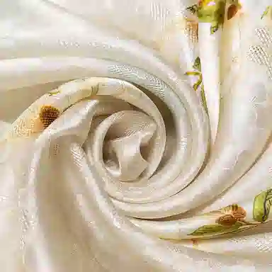 一米画纱 国风古典花卉真丝高级感提花浪漫色彩长巾外出轻盈飘逸披肩 桑蚕丝 丝巾 女款