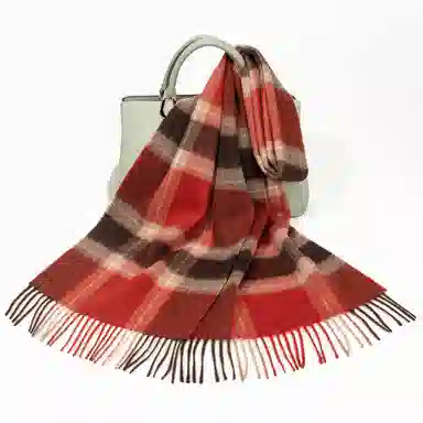 一米画纱 柔软亲肤长款加厚保暖时尚休闲气质格纹流苏潮流舒适 绵羊毛 绒线围巾 男女同款情侣款