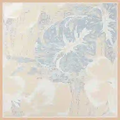 一米画纱 丝绸质感花卉图案国风印花真丝方巾踏青郊游装饰领巾拍照搭配 桑蚕丝 丝巾 女款