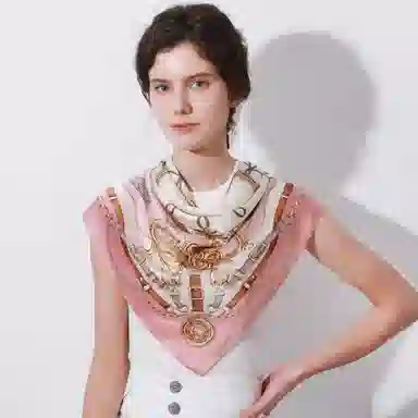 一米画纱 婉约江南中式真丝大方巾时尚印花舒适独特图案优雅百搭 桑蚕丝 丝巾 女款