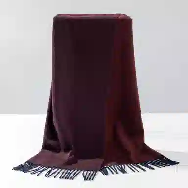 一米画纱 双面双色美拉德风高品质个性流苏外搭时尚加厚保暖轻奢舒适 山羊绒 绒线围巾 女款