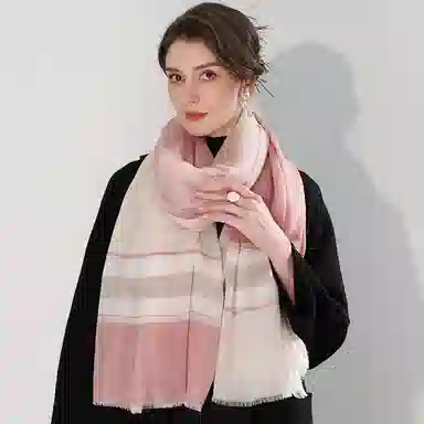 一米画纱 轻奢色织轻盈柔软亲肤细腻保暖外搭气质披肩高级感 山羊绒 绒线围巾 女款
