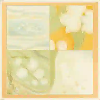 一米画纱 中式国风高雅山茶花系列斜纹中方巾双面西装领巾优雅 桑蚕丝 丝巾 女款