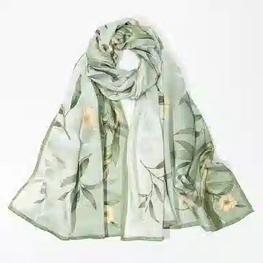 一米画纱 轻奢古典清新国风优雅印花奢靡系列气质旗袍 桑蚕丝 丝巾 女款