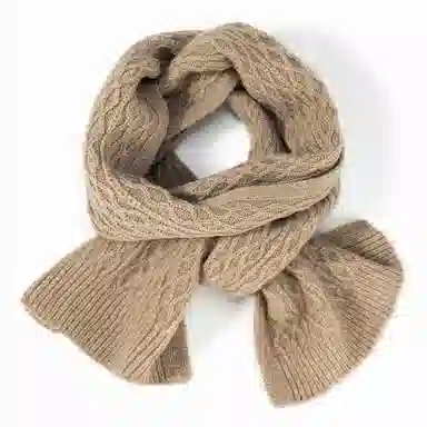 一米画纱 高品质水纹绞花柔软保暖外出小巧针织 时尚轻奢高级感 山羊绒 绒线围巾 男女同款情侣款