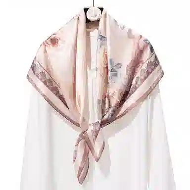 一米画纱 婉约江南中式真丝大方巾时尚印花舒适独特图案优雅百搭 桑蚕丝 丝巾 女款