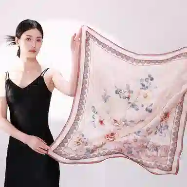 一米画纱 婉约江南中式真丝大方巾时尚印花舒适独特图案优雅百搭 桑蚕丝 丝巾 女款