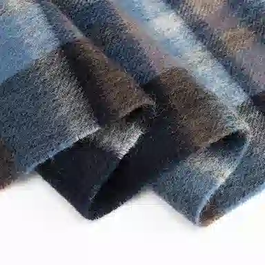 一米画纱 柔软亲肤长款加厚保暖时尚休闲气质格纹流苏潮流舒适 绵羊毛 绒线围巾 男女同款情侣款