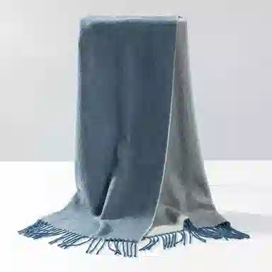 一米画纱 双面双色美拉德风高品质个性流苏外搭时尚加厚保暖轻奢舒适 山羊绒 绒线围巾 女款