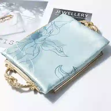 一米画纱 古典国风精致优雅迷梦迷情双层真丝高档气质长款披肩 桑蚕丝 丝巾 女款