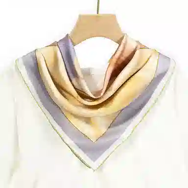 一米画纱 中式国风高雅山茶花系列斜纹中方巾双面西装领巾优雅 桑蚕丝 丝巾 女款