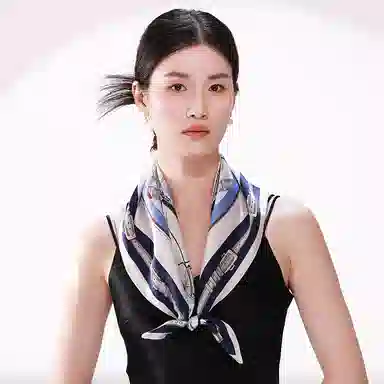 一米画纱 古典花卉雅韵国风真丝方巾旅游装饰素绸缎领巾搭配西装时尚出游 桑蚕丝 丝巾 女款