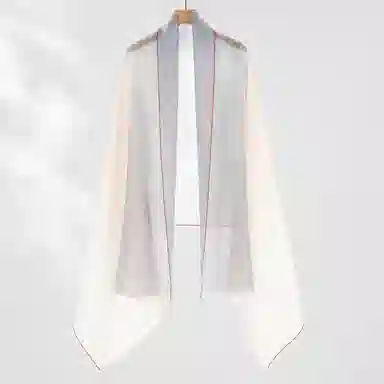 一米画纱 轻盈柔软舒适优雅时尚水溶色织格空调披肩户外保暖 绵羊毛 绒线围巾 女款