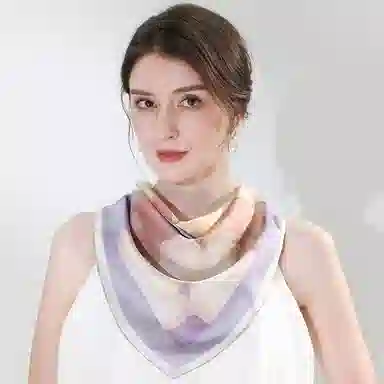 一米画纱 中式国风高雅山茶花系列斜纹中方巾双面西装领巾优雅 桑蚕丝 丝巾 女款