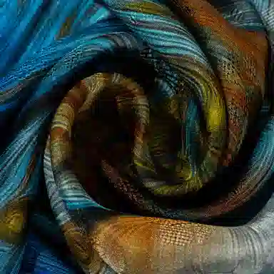 一米画纱 轻奢复古花卉图案花萝真丝喷绘优雅气质丝绸旗袍 桑蚕丝 丝巾 女款