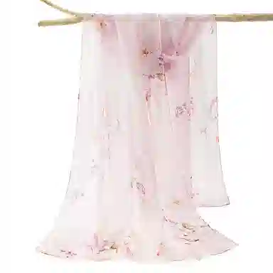 一米画纱 田园花卉轻盈飘逸中式浪漫雪纺真丝沙巾丝滑细腻披肩 桑蚕丝 丝巾 女款