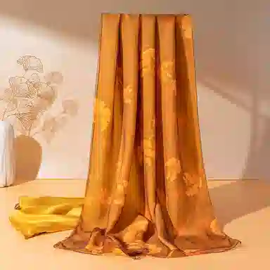 一米画纱 古典国风精致优雅迷梦迷情双层真丝高档气质长款披肩 桑蚕丝 丝巾 女款