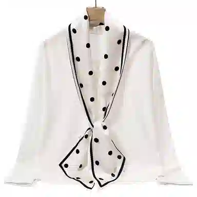 一米画纱 时尚百搭真丝双层喷绘飘带优雅气质长条领巾轻盈装饰 桑蚕丝 丝巾 女款