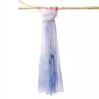 一米画纱 田园花卉轻盈飘逸中式浪漫雪纺真丝沙巾丝滑细腻披肩 桑蚕丝 丝巾 女款