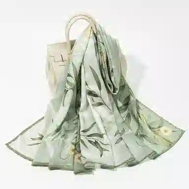 一米画纱 轻奢古典清新国风优雅印花奢靡系列气质旗袍 桑蚕丝 丝巾 女款