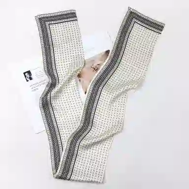 一米画纱 时尚百搭真丝双层喷绘飘带优雅气质长条领巾轻盈装饰 桑蚕丝 丝巾 女款