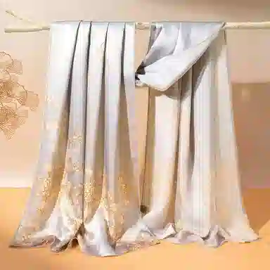 一米画纱 古典国风精致优雅迷梦迷情双层真丝高档气质长款披肩 桑蚕丝 丝巾 女款