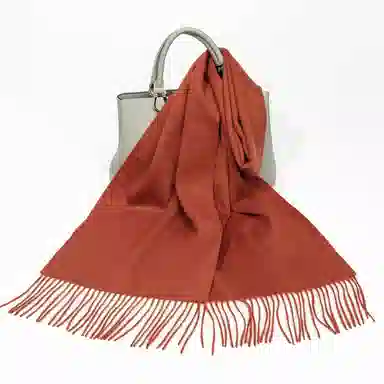 一米画纱 大气流苏加厚温暖时尚简约纯色暖糯亲肤围脖外搭保暖 山羊绒 绒线围巾 男女同款情侣款