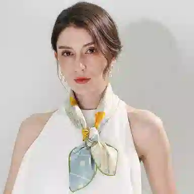 一米画纱 中式国风高雅山茶花系列斜纹中方巾双面西装领巾优雅 桑蚕丝 丝巾 女款