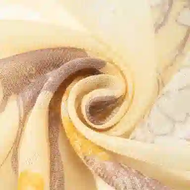 一米画纱 轻盈柔美细腻亲肤保暖空调披肩高档斜纹喷绘印花自然时尚旅游拍照 山羊绒 绒线围巾 女款