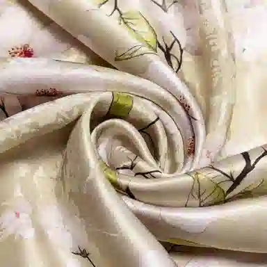 一米画纱 中式古典花园系列复古花萝方巾外搭出游气质国风双面双色 桑蚕丝 丝巾 女款