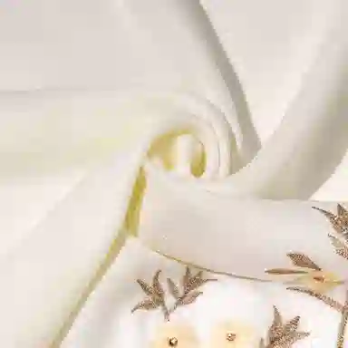 一米画纱 中式古典国风花卉贴花结婚喜宴亲肤防风保暖披风优雅精致外搭 绵羊毛 披肩 女款